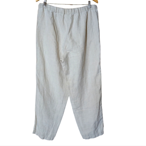 J. Jill Love Linen Tan 100% Linen Drawstring Waist Pants Size Large - Picture 2 of 8
